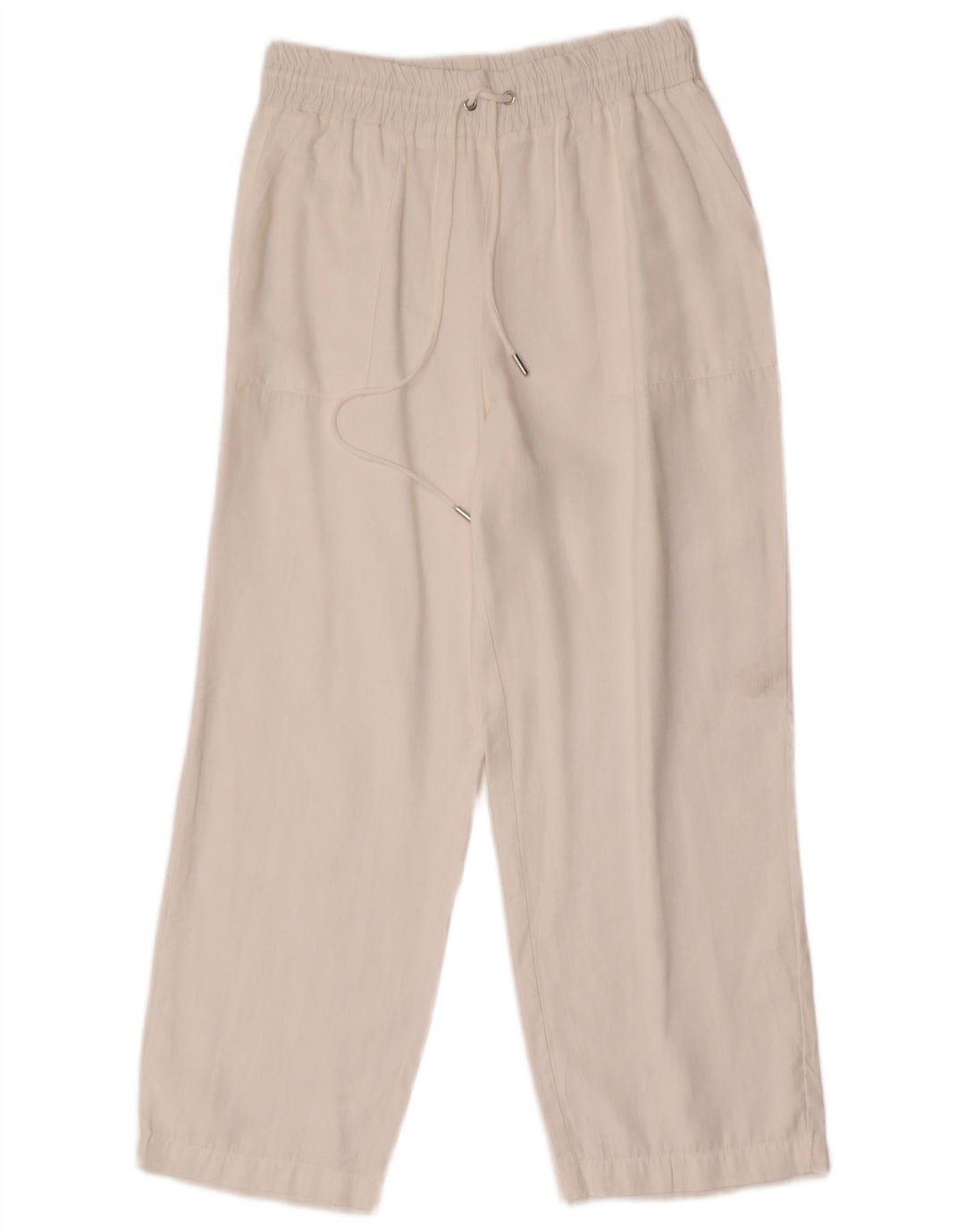 Pantaloni tăiați pentru femei Zara Mici L26 L25 Alb Modal