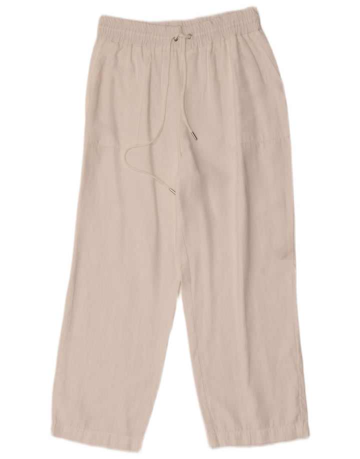 Pantaloni tăiați pentru femei Zara Mici L26 L25 Alb Modal