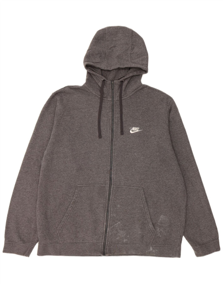 Pulover Nike pentru bărbați, cu fermoar, bumbac gri 2XL
