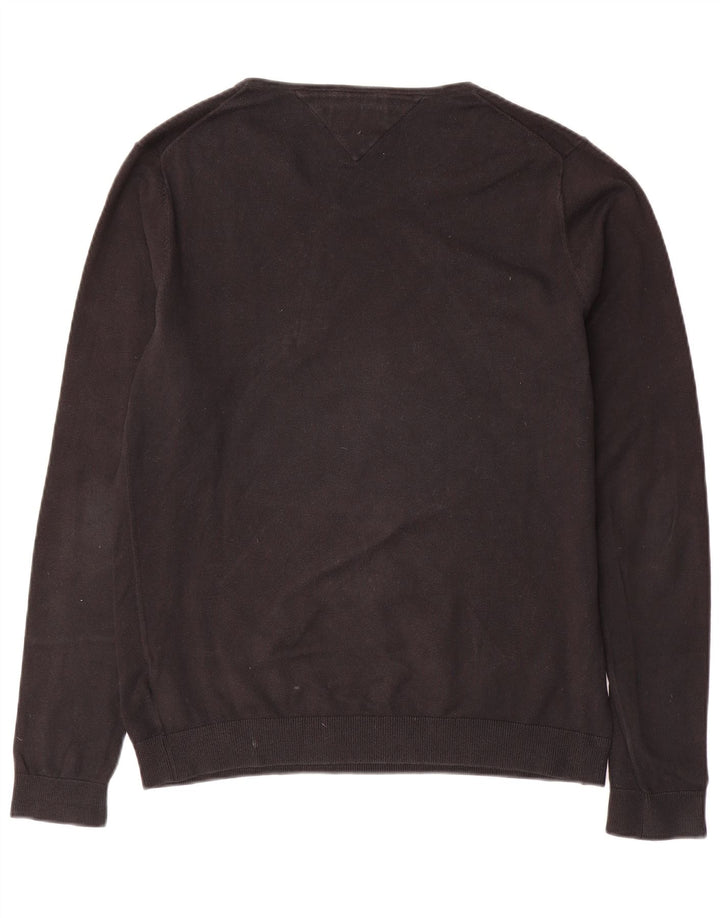 Pulover pentru bărbați Tommy Hilfiger cu decolteu în V, mare, negru, bumbac