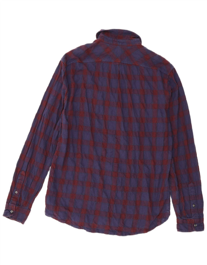 Cămașă din flanel pentru bărbați Diesel XL, bumbac cu carouri bleumarin