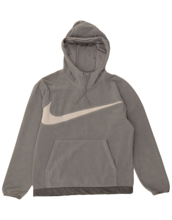 Pulover din lână cu glugă grafic Nike pentru bărbați, gri mediu, poliester