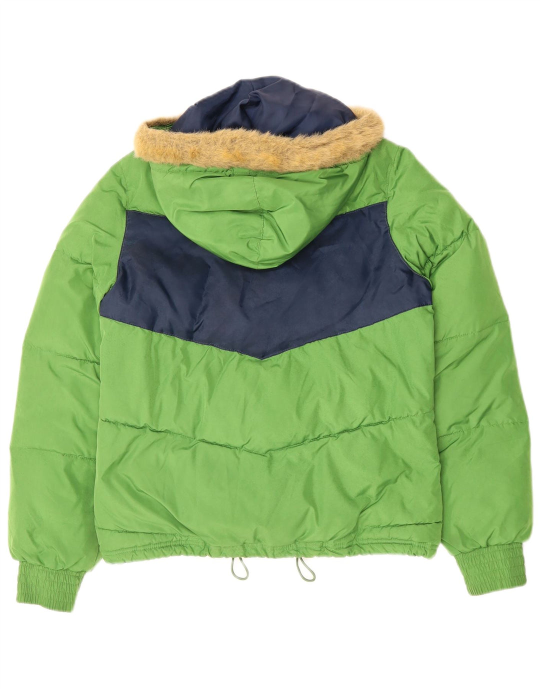 Jachetă căptușită cu glugă Adidas pentru femei EU 38 Medium Green Colorblock Poliester