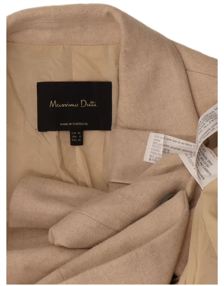 Massimo Dutti Jachetă Blazer Femei 1 Buton EU 36 XS Lână Bej