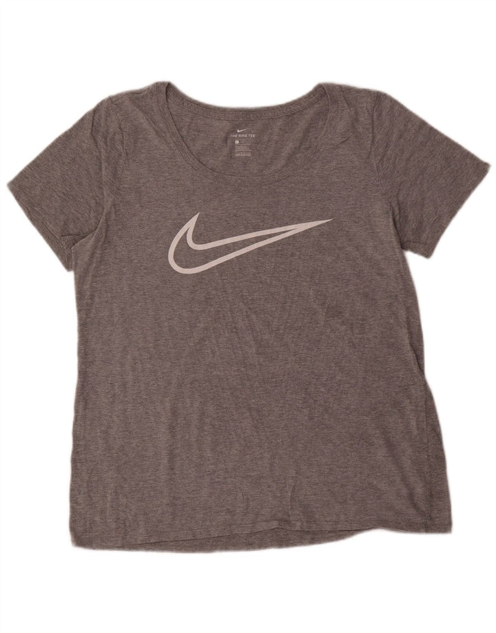 Tricou grafic NIKE pentru femei Athletic Cut Top UK 16 Large Grey Flecked
