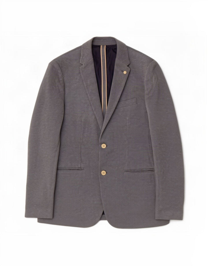 Blazer pentru bărbați Zara, cu 2 nasturi, UK 40, mare, albastru, bumbac