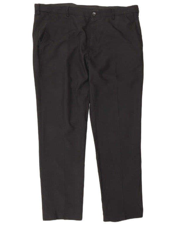 Marks & Spencer Pantaloni de costum pentru bărbați, drepti, cu croiala normală, L40 L30, negri