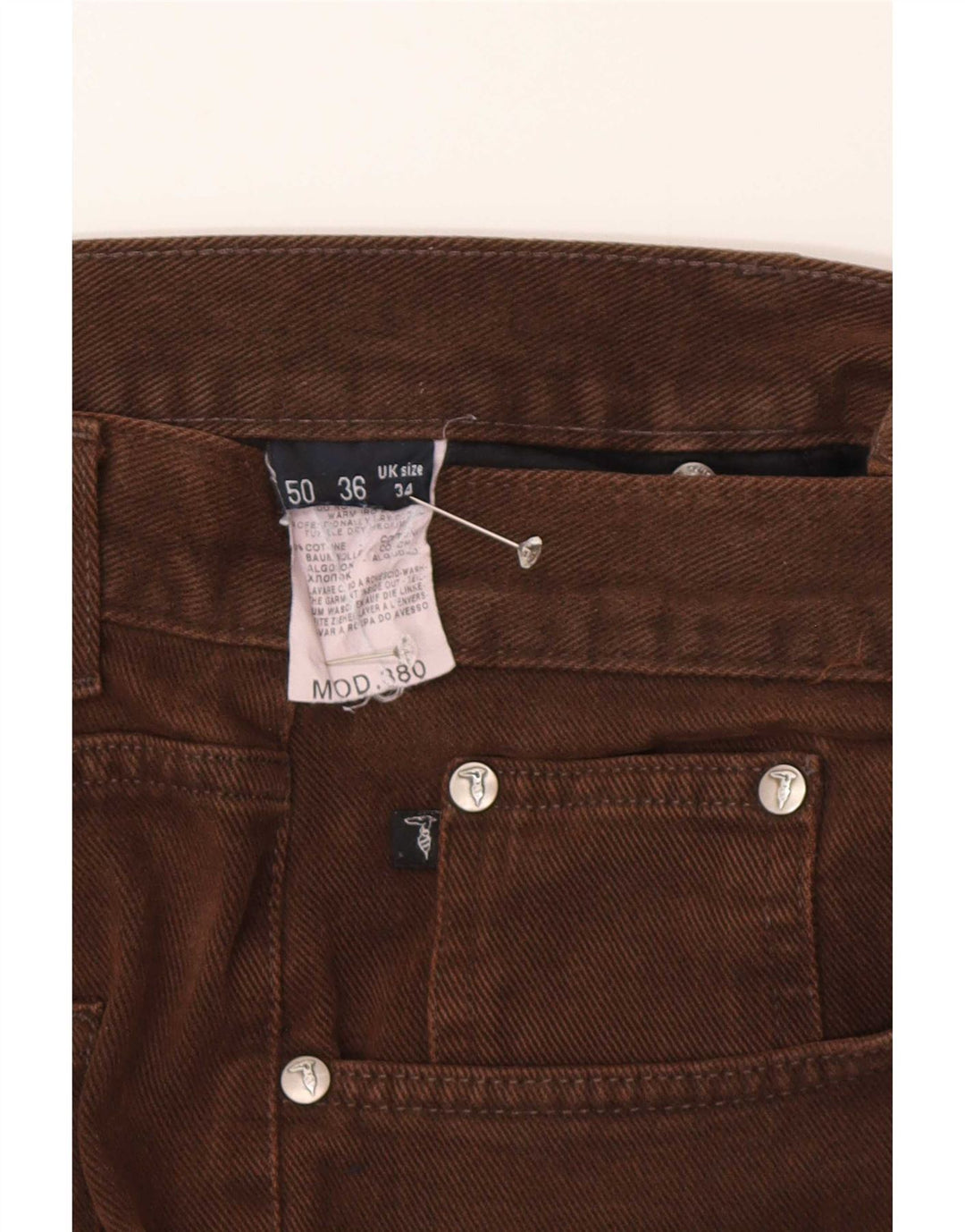 Trussardi Blugi drepti pentru bărbați W34 L30 bumbac maro