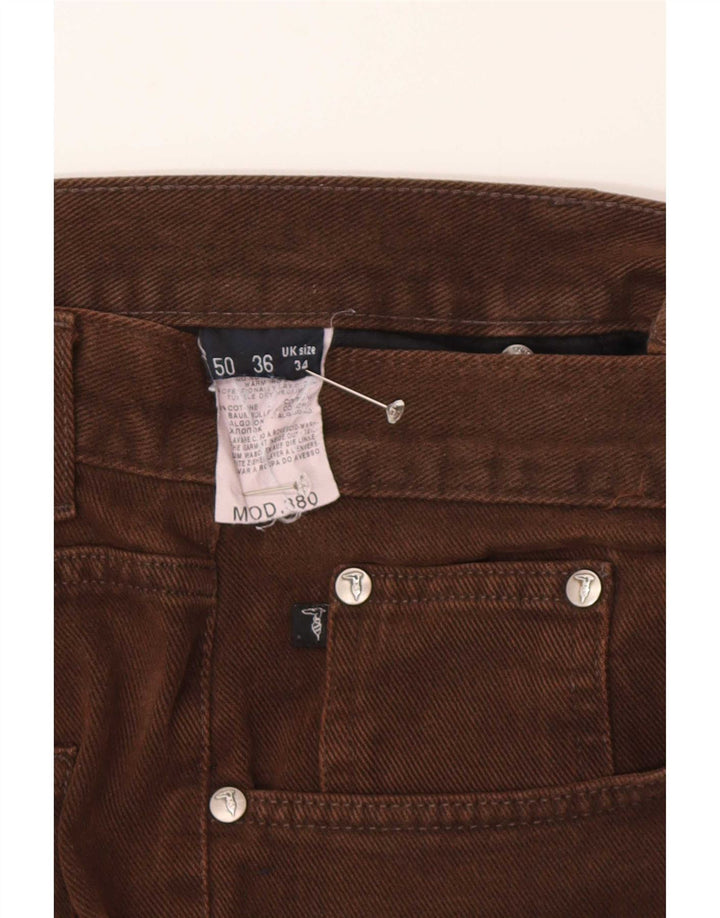 Trussardi Blugi drepti pentru bărbați W34 L30 bumbac maro