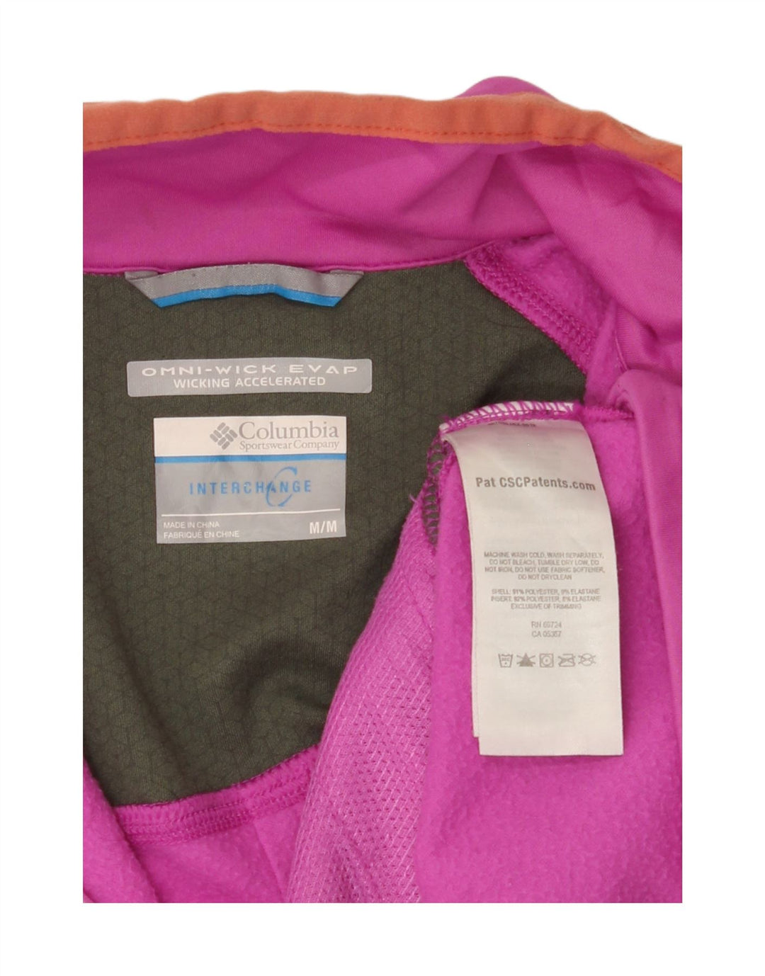 COLUMBIA Womens Omni-Wick Tracksuit Top Jacket UK 14 Medium Pink Vintage Columbia and Second-Hand Columbia from Messina Hembry 