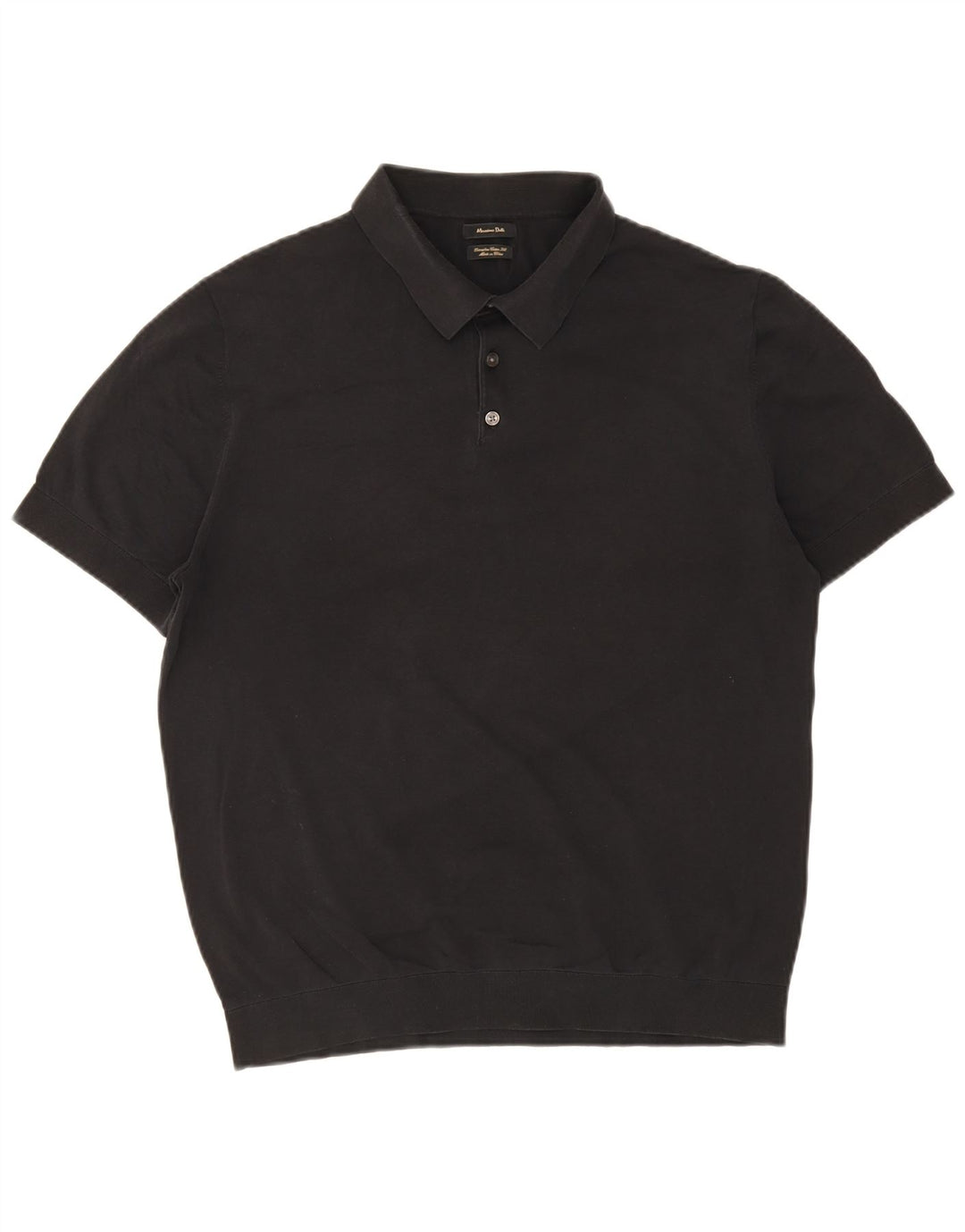 Tricou polo Massimo Dutti pentru bărbați, bumbac negru mare