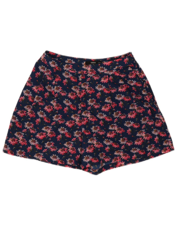 Pantaloni scurți casual pentru femei Oasis UK 8 Small W26 Bleumarin Floral Poliester