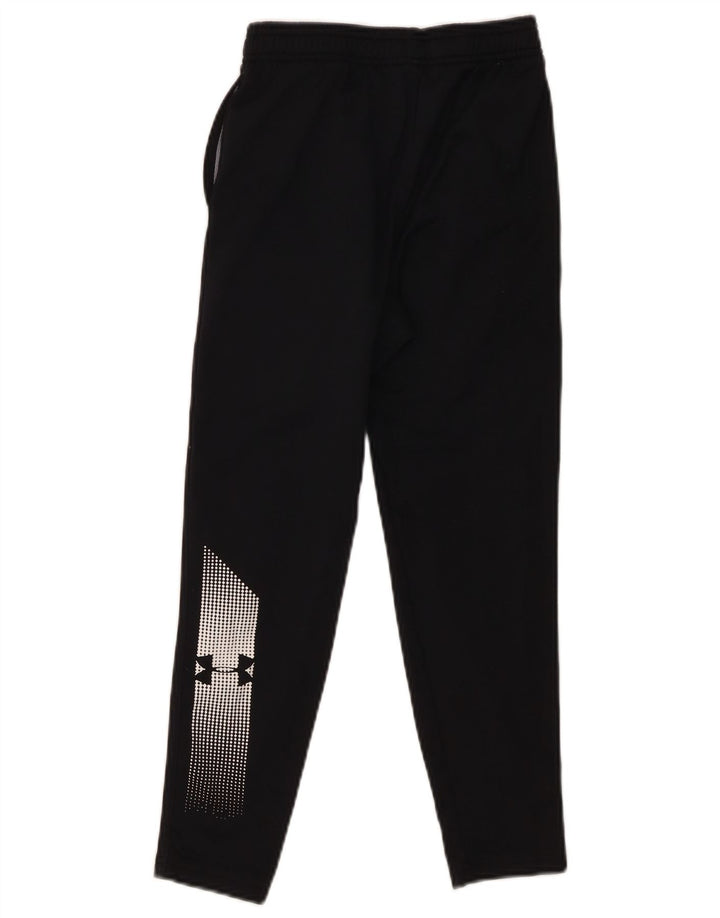 UNDER ARMOUR Boys Fitted Tracksuit Trousers 9-10 Years Medium Black