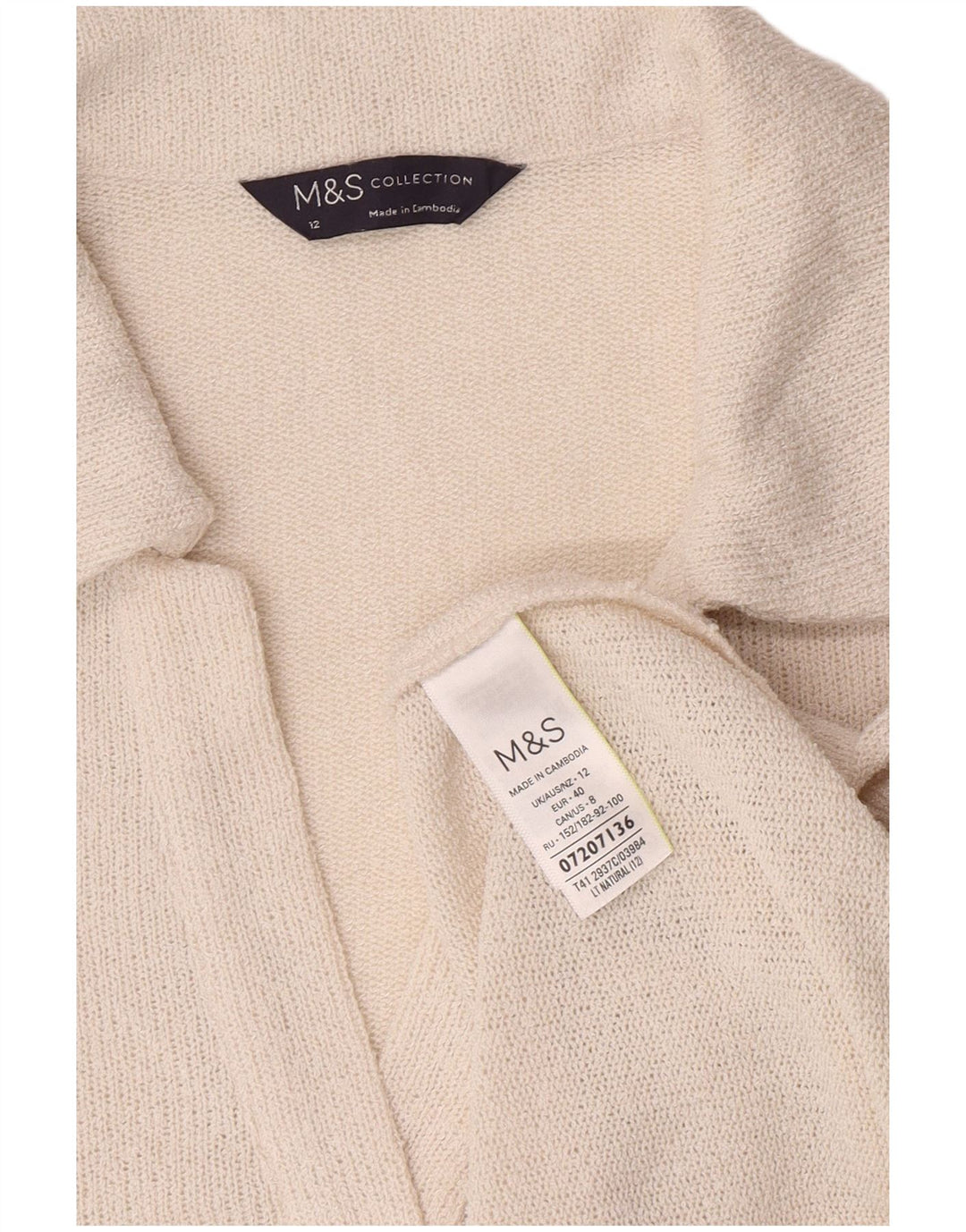Tricou polo pentru femei Marks & Spencer UK 12 Poliester alb mediu