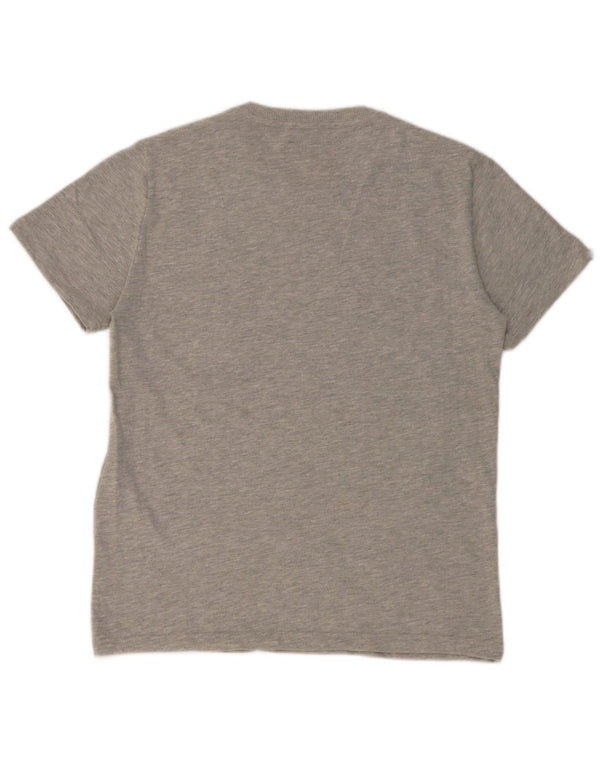 Superdry Mens Graphic T-Shirt Top Large Grey Flecked Cotton