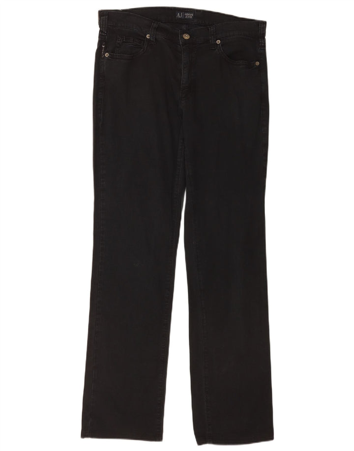 Blugi drepti pentru femei Armani W31 L31 bumbac negru