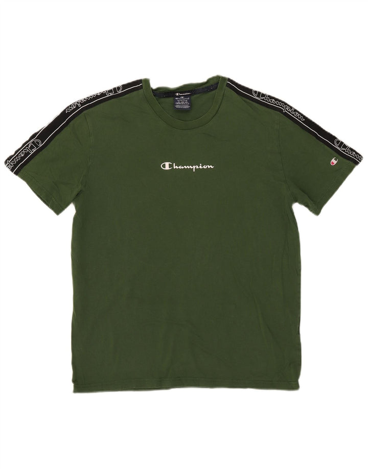Tricou grafic pentru bărbați Champion Top Medium Green Colorblock