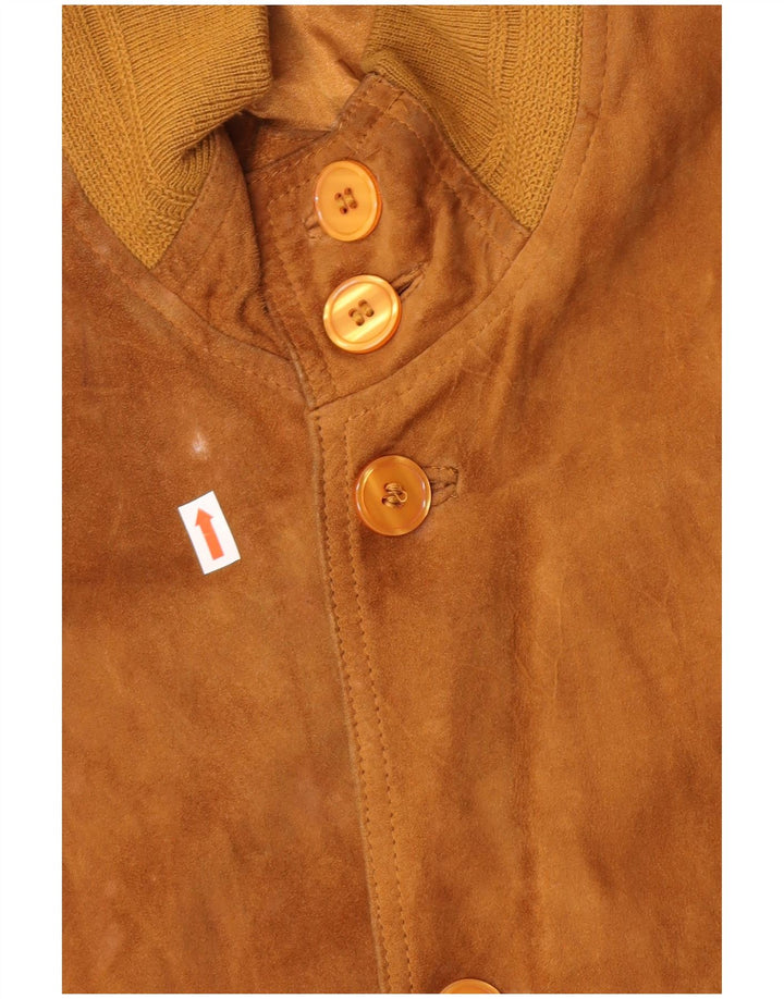 Bomber vintage pentru bărbați din piele intoarsa IT 50 mare, bej