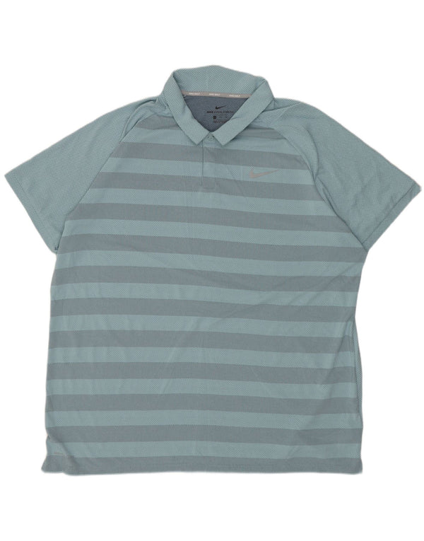 Tricou polo pentru bărbați NIKE 2XL poliester cu dungi albastre