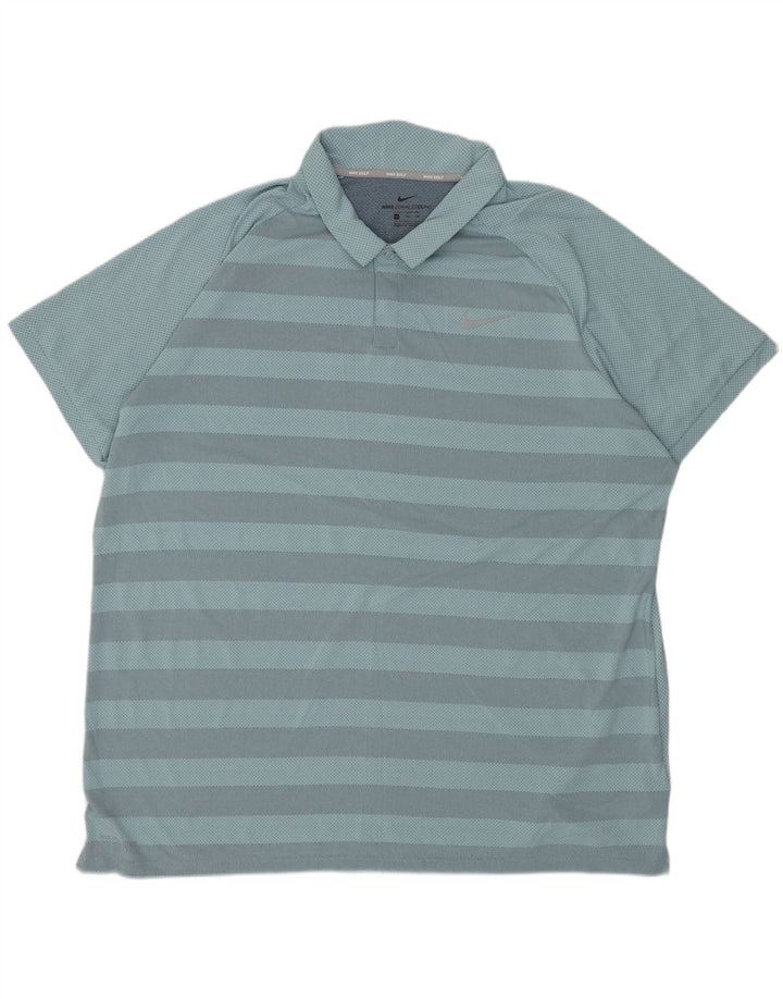 Tricou polo pentru bărbați NIKE 2XL poliester cu dungi albastre