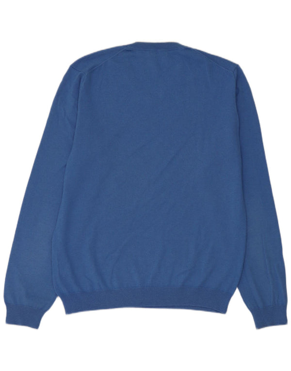 Sun68 Pulover cu decolteu în V pentru femei UK 18 XL Lână merinos albastră