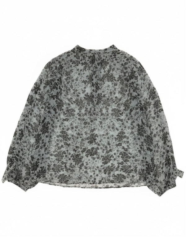 Bluză cu mânecă lungă pentru femei Zara UK 14 Medium Blue Floral