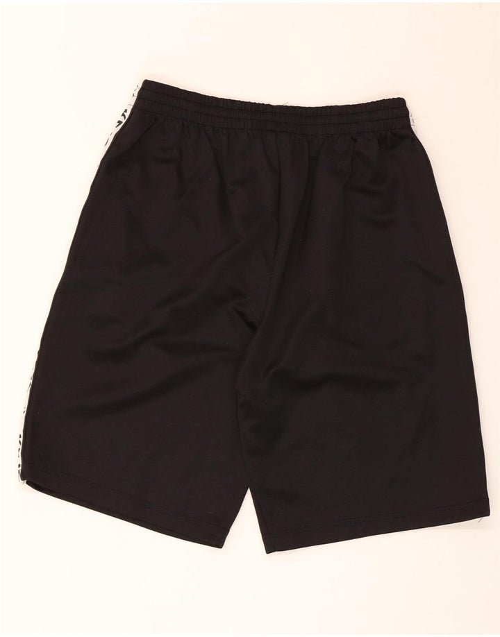 Pantaloni scurți sport grafic Kejo pentru bărbați, poliester color bloc mediu, negru