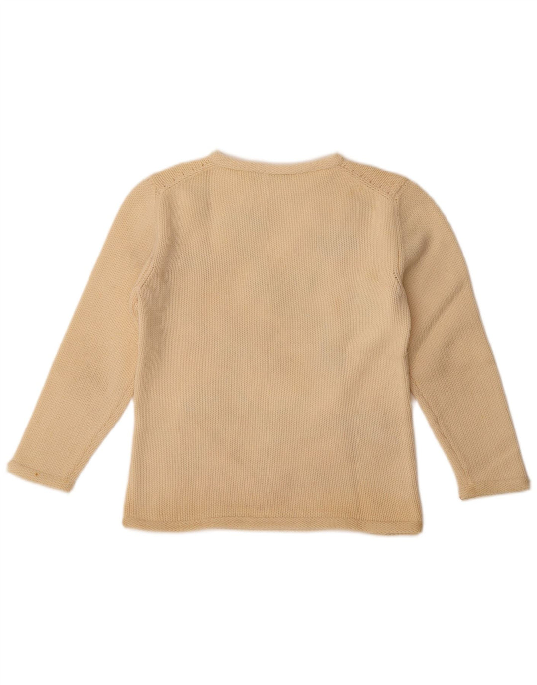 Pulover vintage pentru femei cu gât roșu, pulover UK 14, mediu, alb, floral