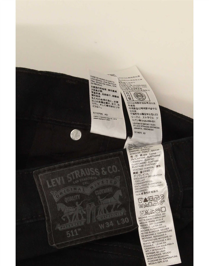 Blugi Levi's 511 Slim pentru bărbați W34 L30 bumbac negru