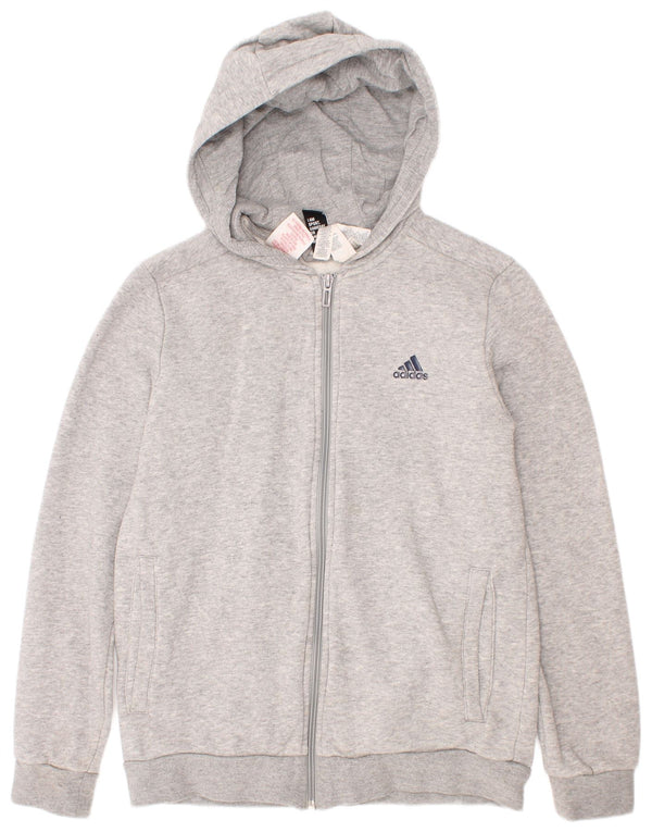 Pulover Adidas pentru băieți, cu fermoar, 11-12 ani, bumbac cu pete gri