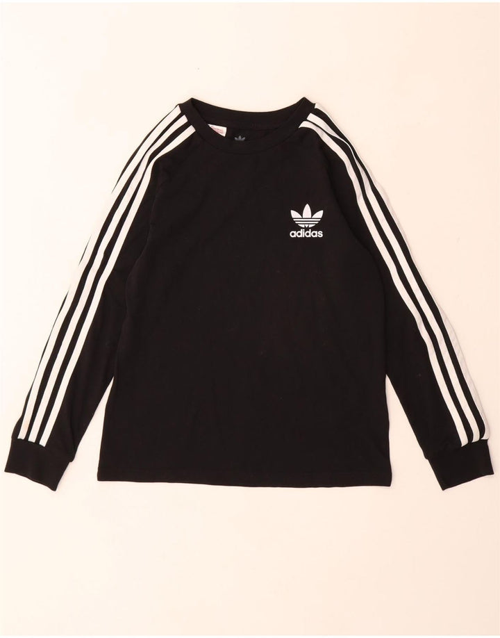 Top fete ADIDAS cu maneca lunga 9-10 ani bumbac negru
