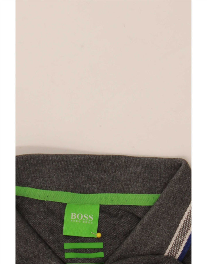 Tricou polo pentru bărbați Hugo Boss, bumbac gri mare