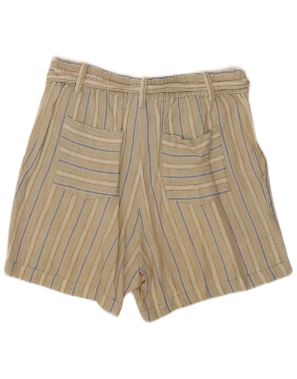 Pantaloni scurți casual Massimo Dutti pentru femei cu talie înaltă EU 36 XS W26 bej cu dungi