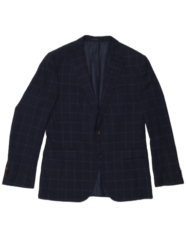 Blazer pentru bărbați Hugo Boss, cu 2 nasturi, EU 50, cu carouri mari bleumarin