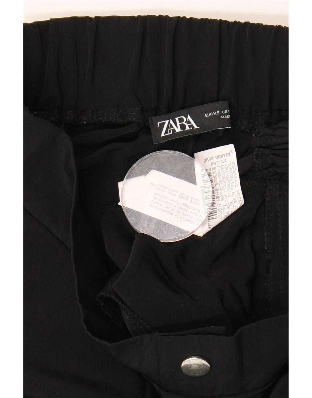 Pantaloni cargo pentru femei Zara XS W24 L25 Poliester negru