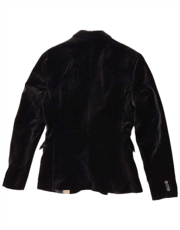 Blazer pentru bărbați din catifea cu 2 nasturi Zara EU 46 Bumbac negru mic