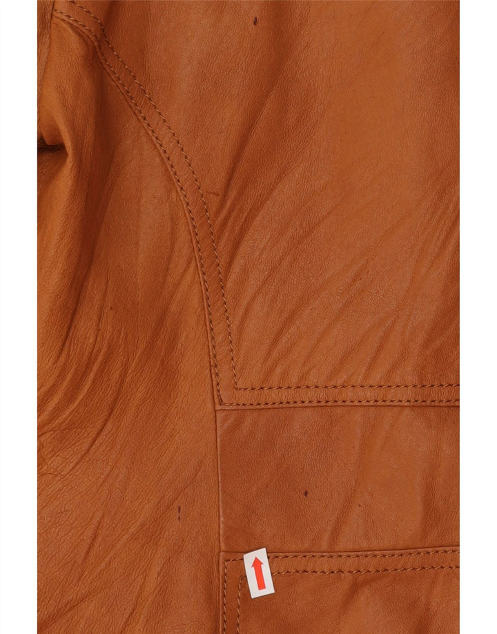 S.OLIVER Womens Leather Jacket UK 12 Medium Brown Leather Vintage S.Oliver and Second-Hand S.Oliver from Messina Hembry 