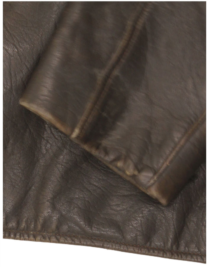 Jachetă de piele vintage pentru bărbați IT 48 Medium Khaki
