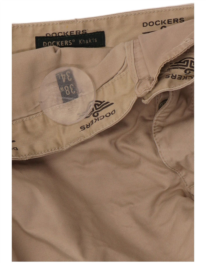 DOCKERS Pantaloni chino drepți kaki pentru bărbați W38 L34 bej