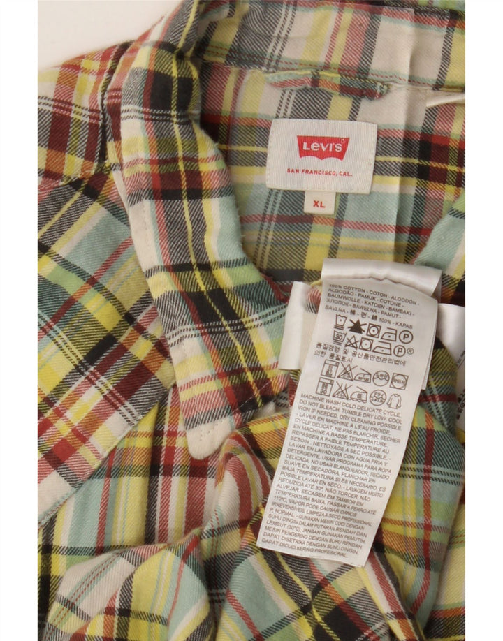 Cămașă de flanel pentru bărbați Levi's XL, bumbac cu carouri multicolore