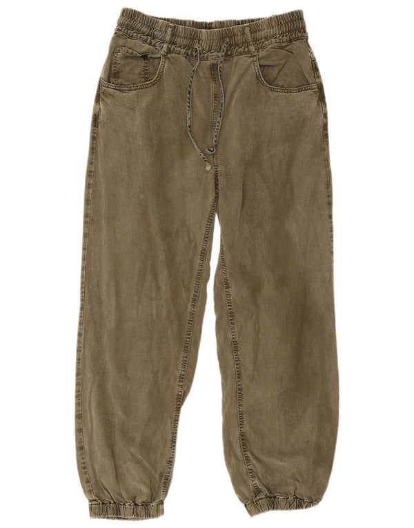 Pantaloni de jogging pentru femei Zara Blugi tăiați Mici L26 L25 Kaki Viscoză
