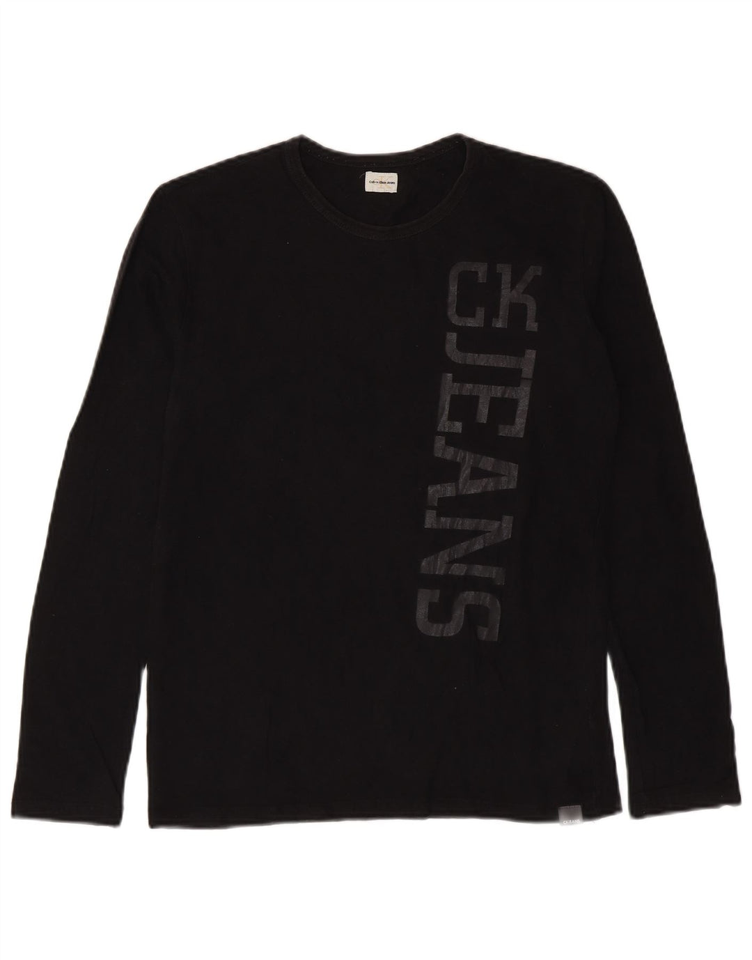 Calvin Klein Jeans Top grafic pentru bărbați cu mânecă lungă, mic, negru