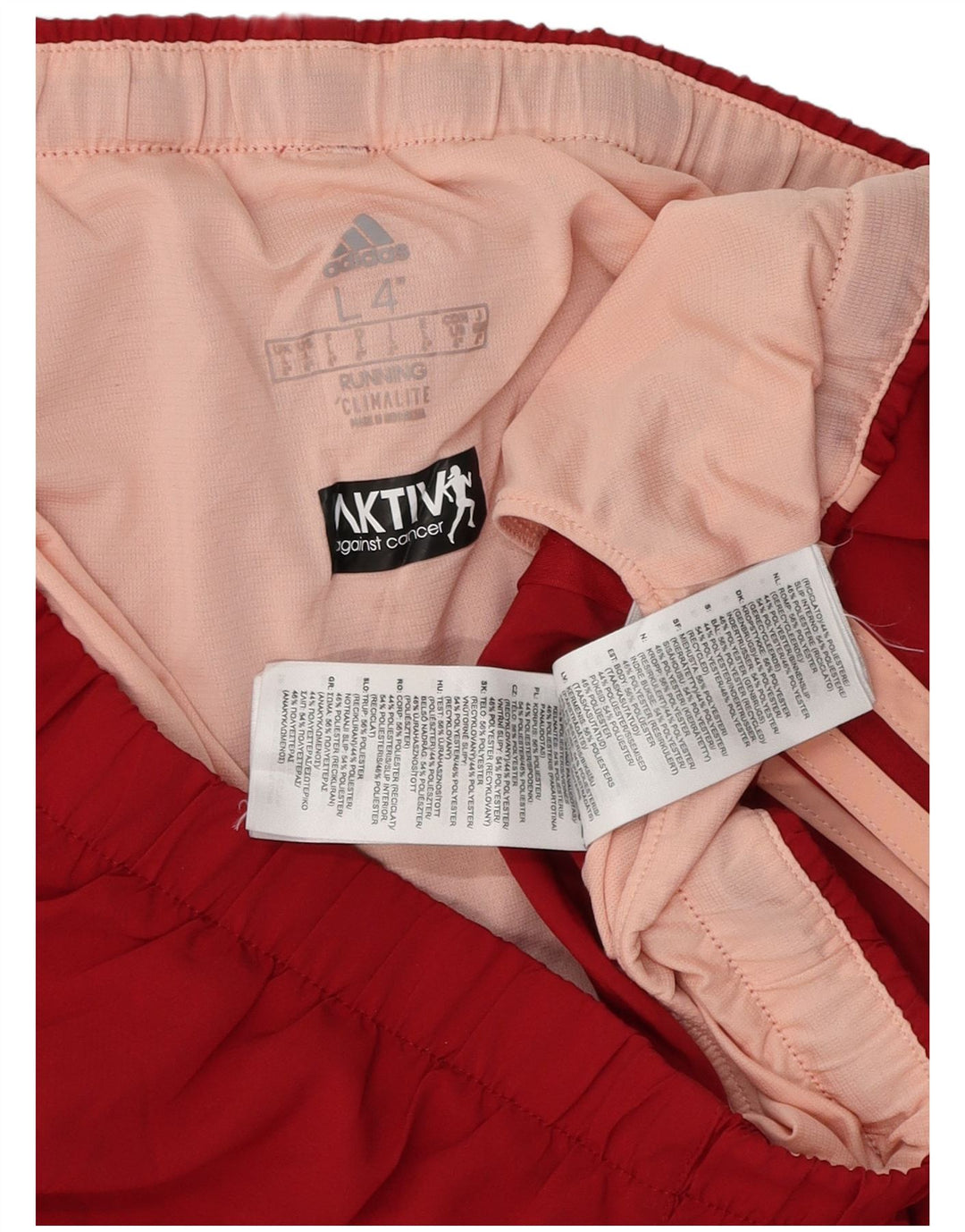 Pantaloni scurți sport Climalite ADIDAS pentru femei UK 14 Poliester roșu mare