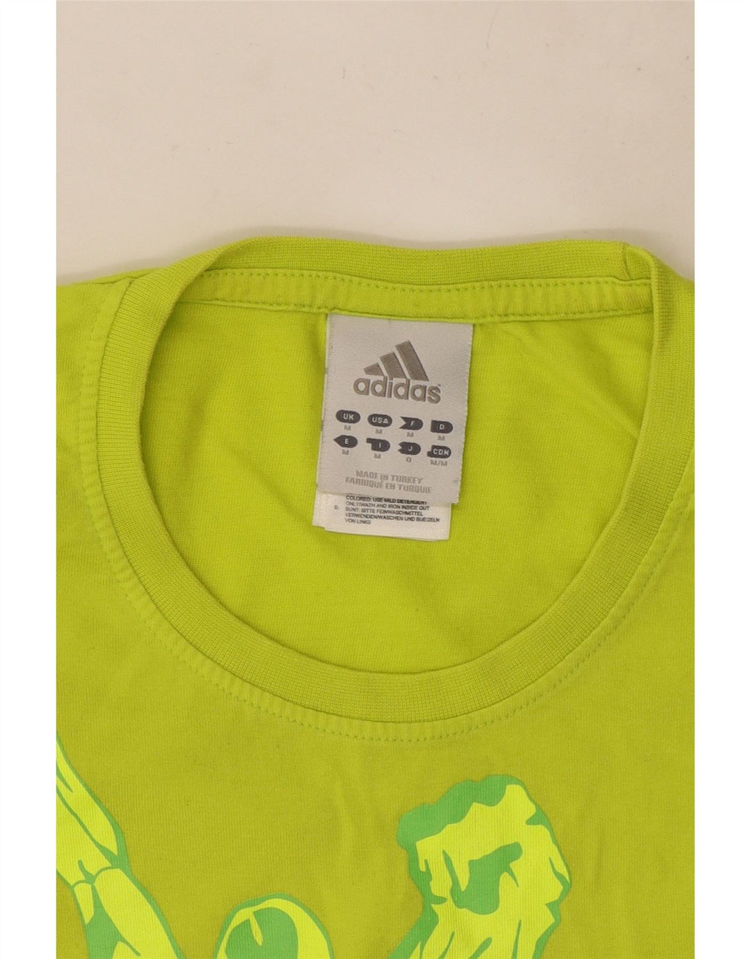 Tricou grafic pentru bărbați Adidas Top, bumbac verde mediu