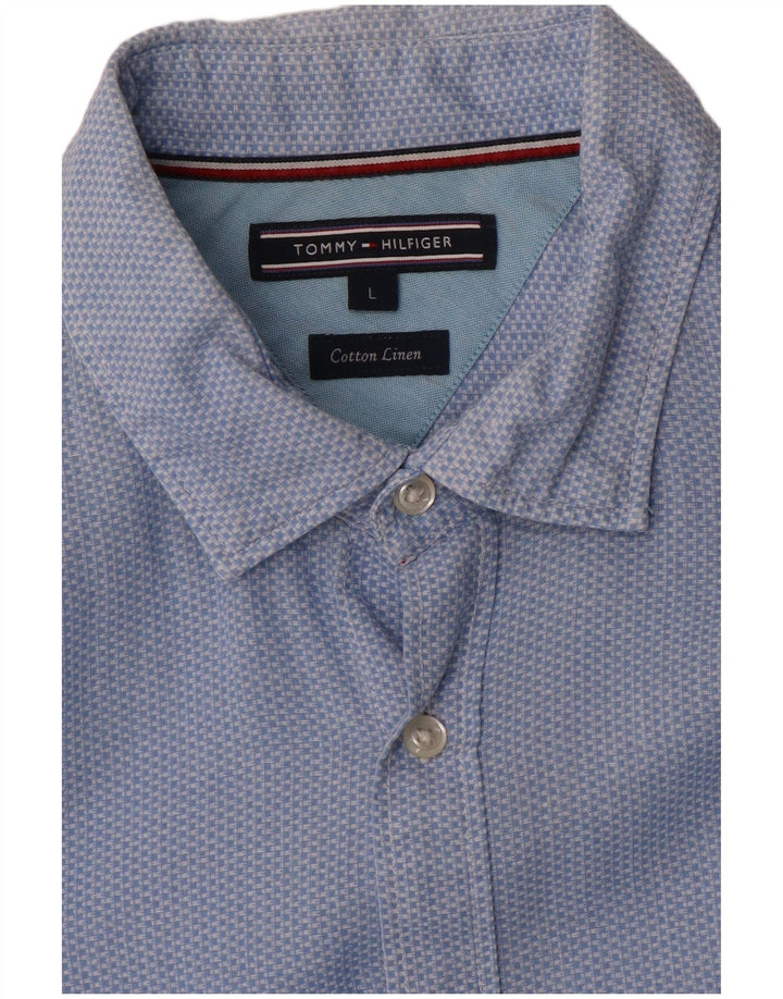 Cămașă pentru bărbați Tommy Hilfiger, mare, albastru, din bumbac