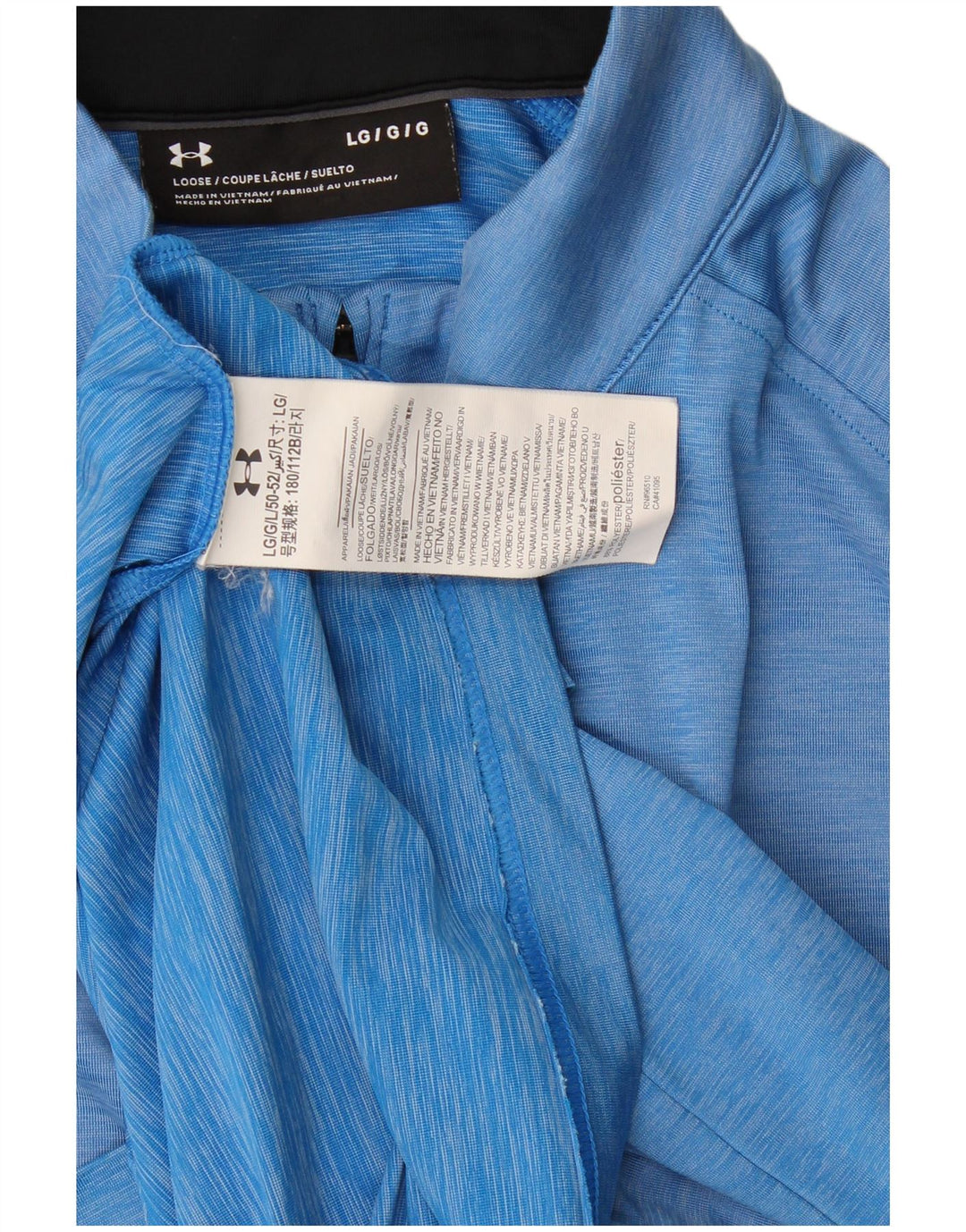 Top de trening Under Armour pentru bărbați, cu fermoar și gât, din poliester albastru