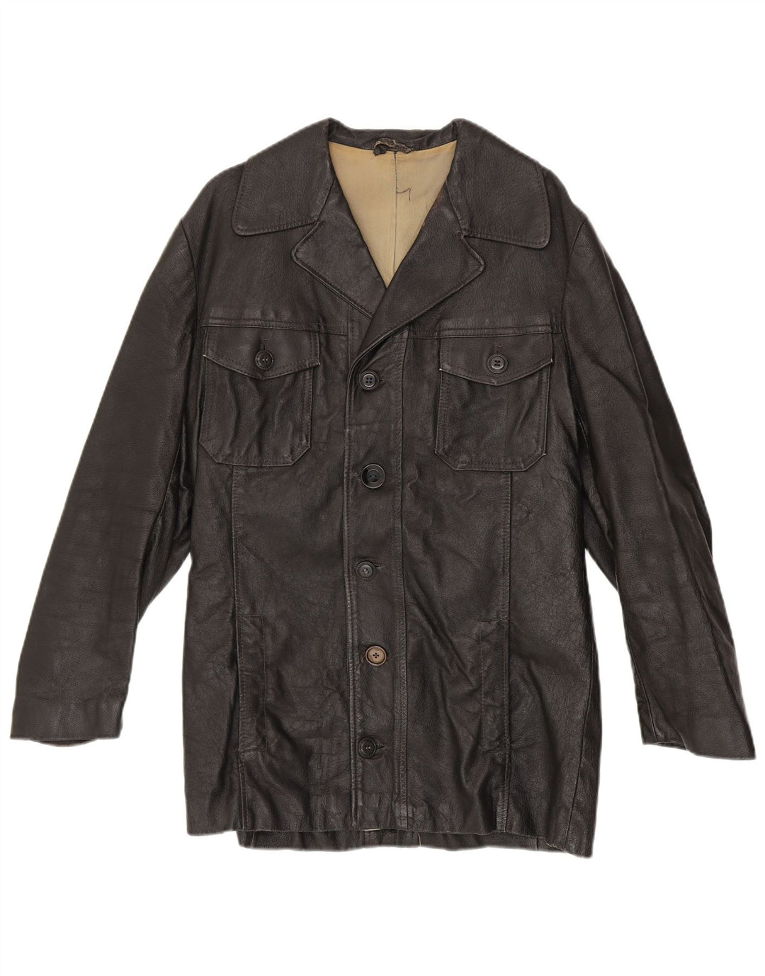 Jachetă de piele vintage pentru bărbați UK 38 Medium Black
