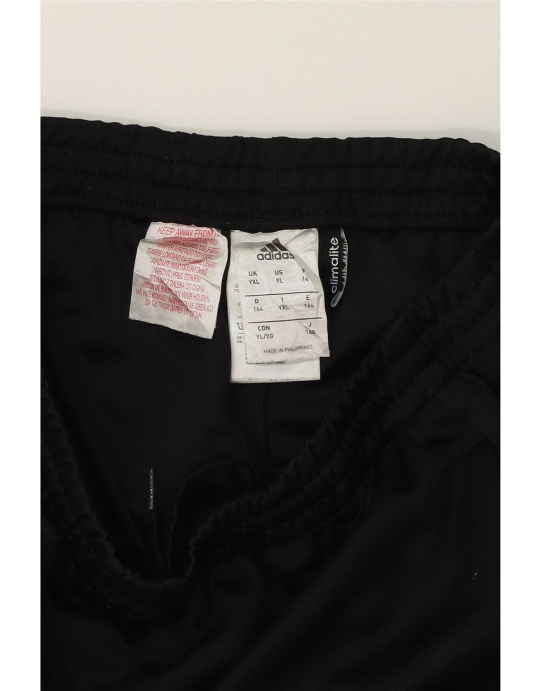 ADIDAS Boys Tracksuit Trousers 13-14 Years XL Black Polyester Vintage Adidas and Second-Hand Adidas from Messina Hembry 