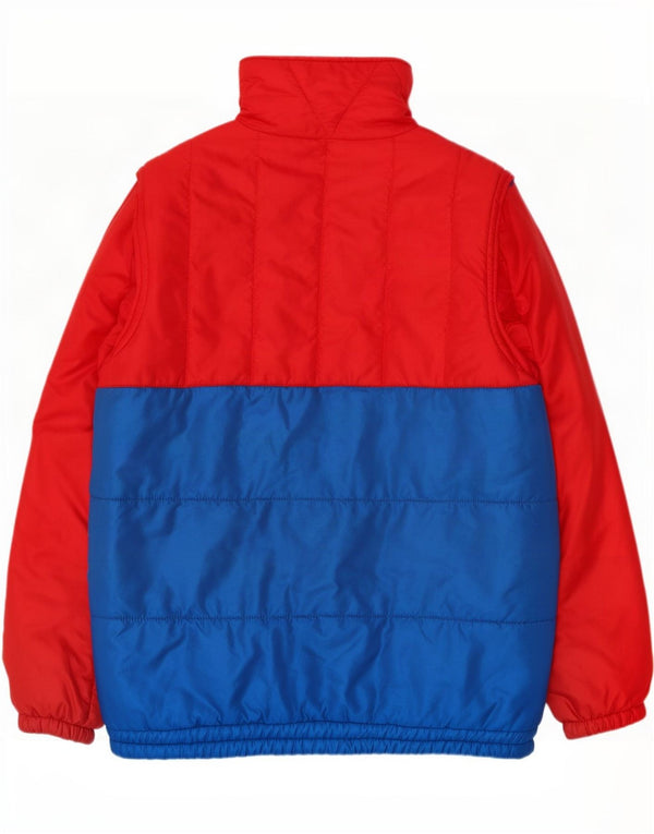 Jachetă căptușită vintage pentru bărbați UK 38 Medium Red Colorblock Poliamidă