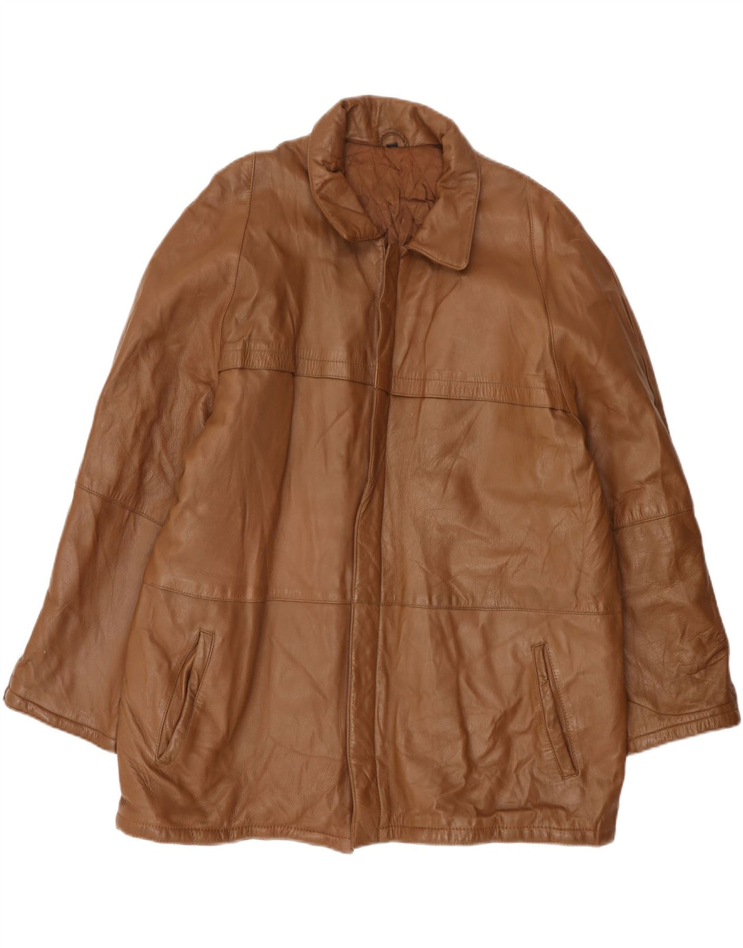 Jachetă din piele vintage pentru bărbați IT 58 4XL din piele maro